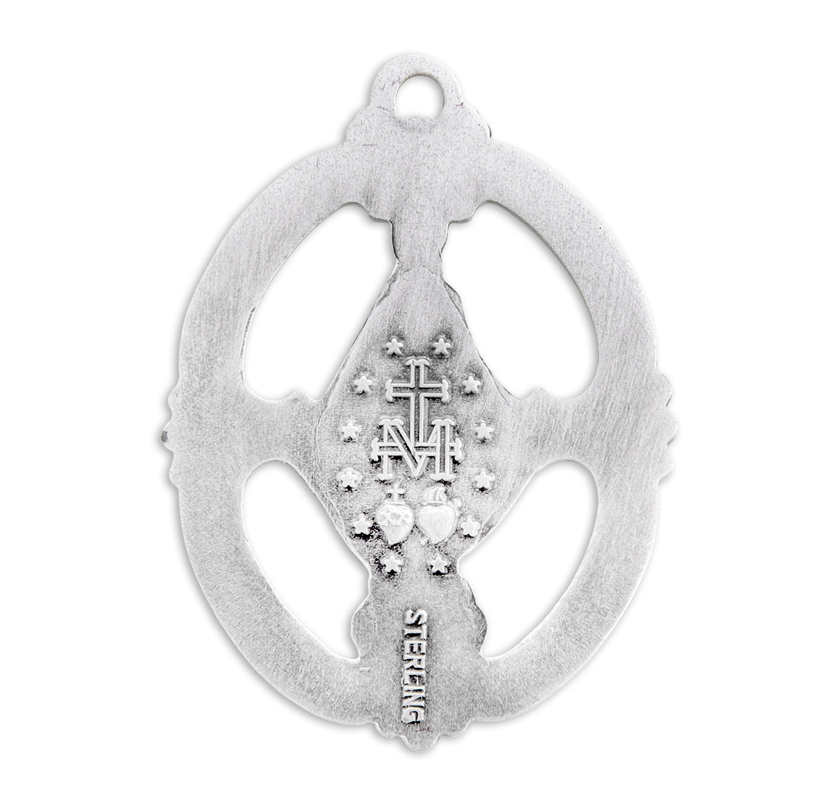 Sterling Silver Miraculous Medal Pendant with Chain | .925 Silver