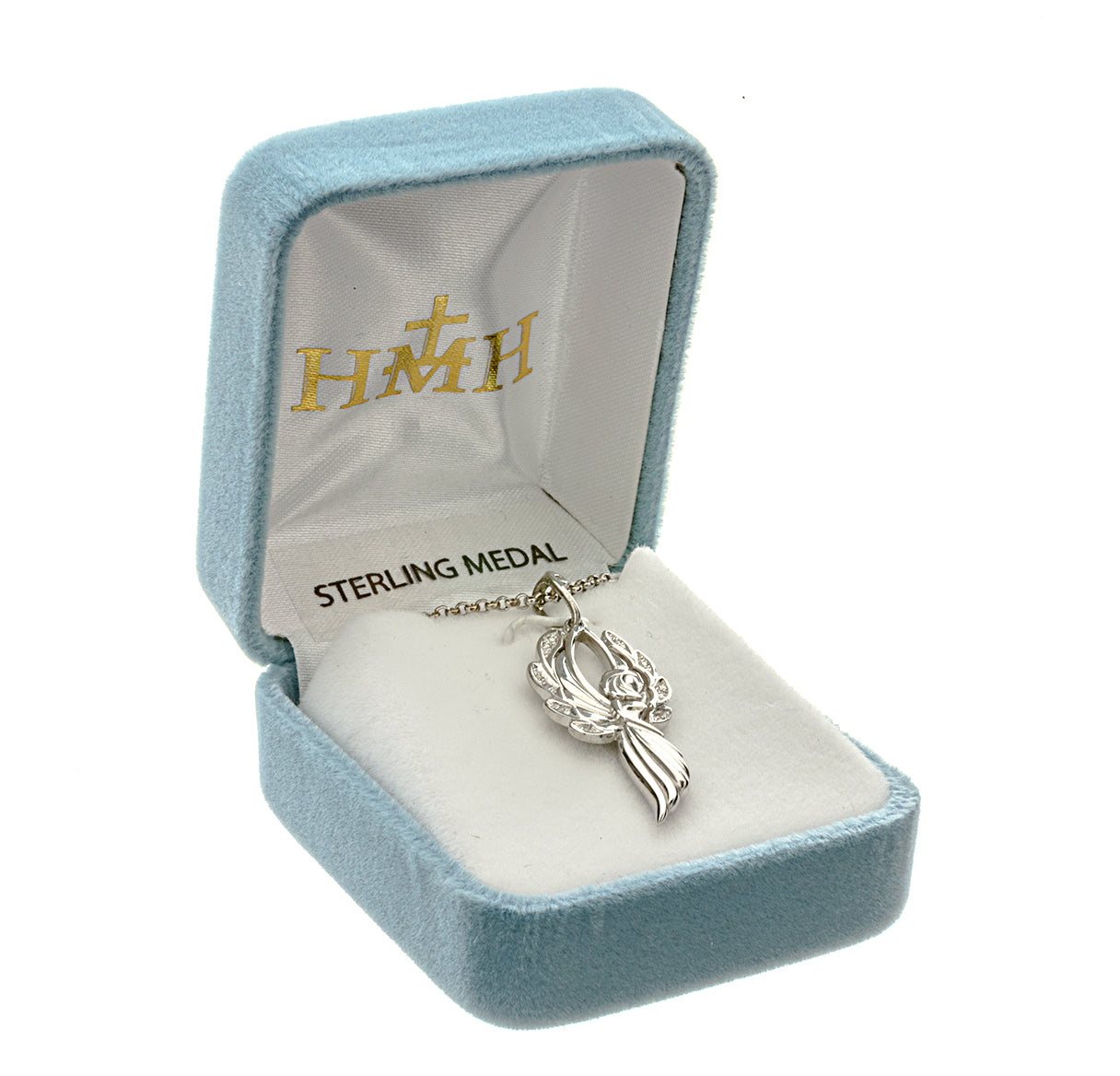 Sterling Silver Angel Pendant with CZ Wings | .925 Silver