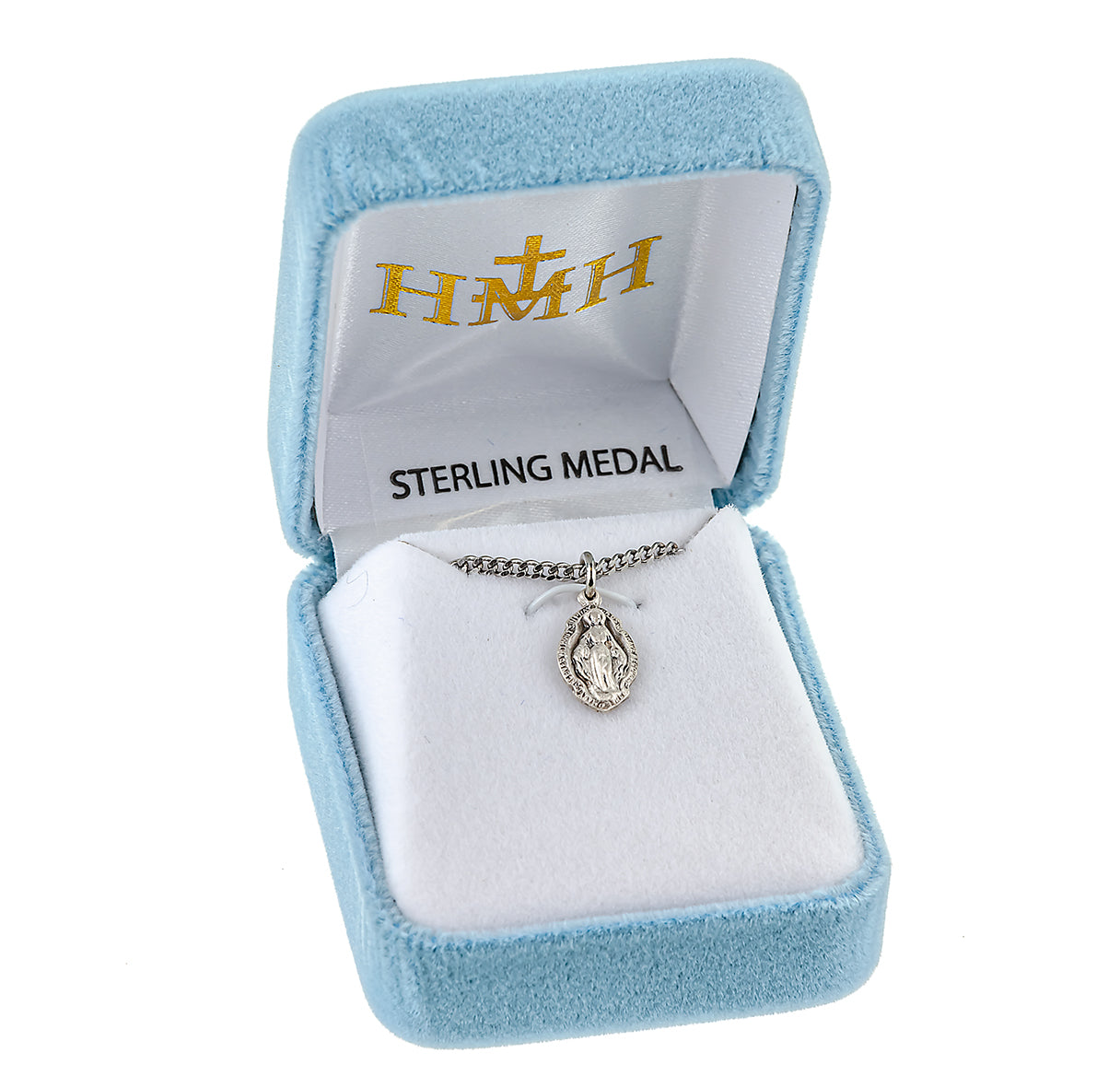 Sterling Silver Baby Miraculous Medal Pendant with Chain | .925 Silver