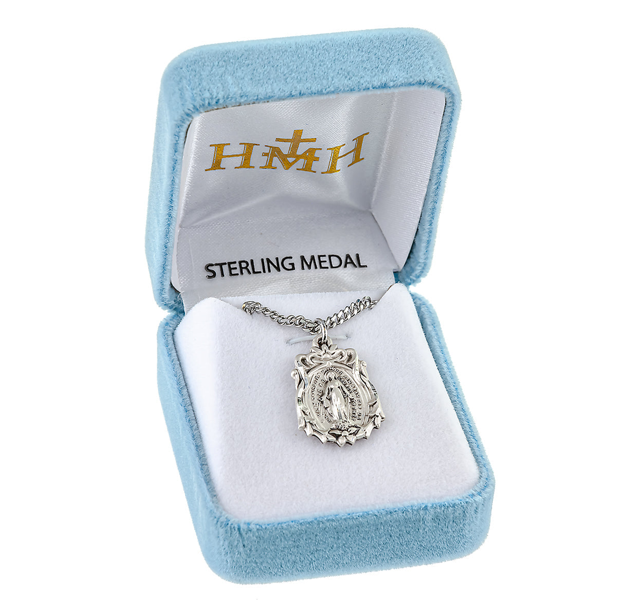Sterling Silver Miraculous Medal Pendant with Chain | .925 Silver