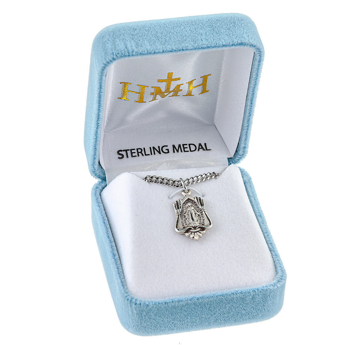 Sterling Silver Miraculous Medal Pendant with Chain | .925 Silver