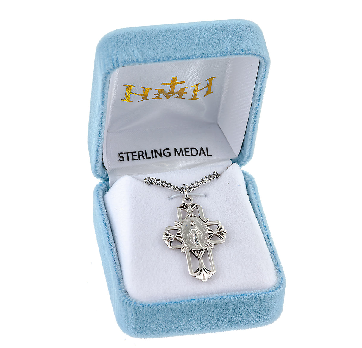 Sterling Silver Miraculous Medal Pendant with Chain | .925 Silver