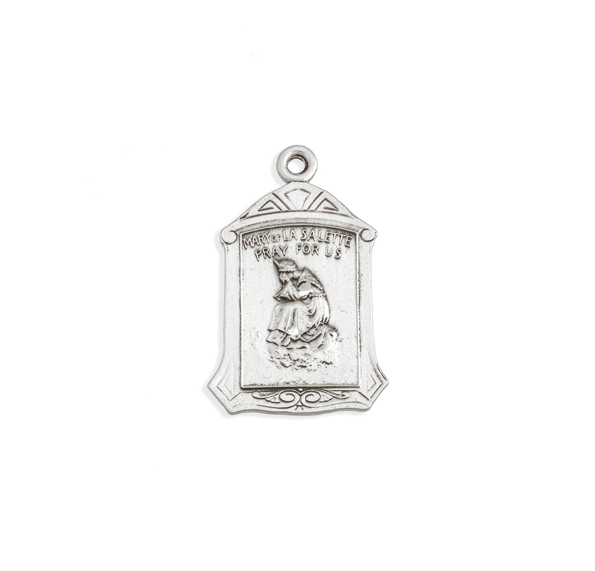 Sterling SIlver Our Lady of LaSalette Medal Pendant with Chain | .925 Silver