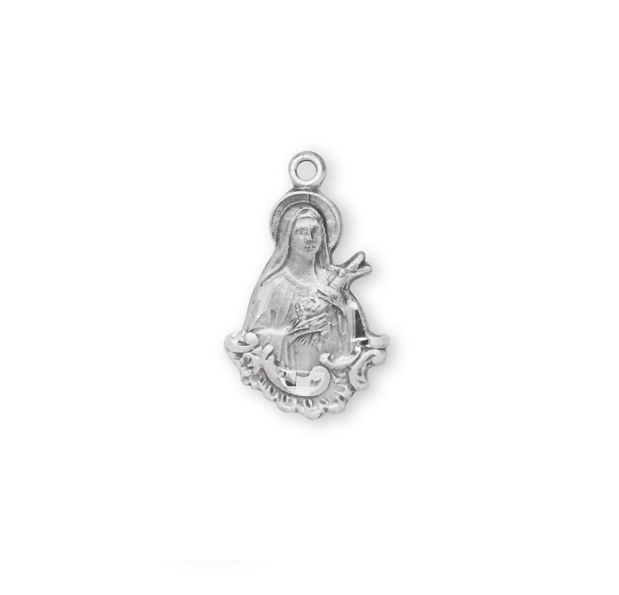 Saint Therese of Lisieux Sterling Silver Medal Pendant with Chain | .925 Silver