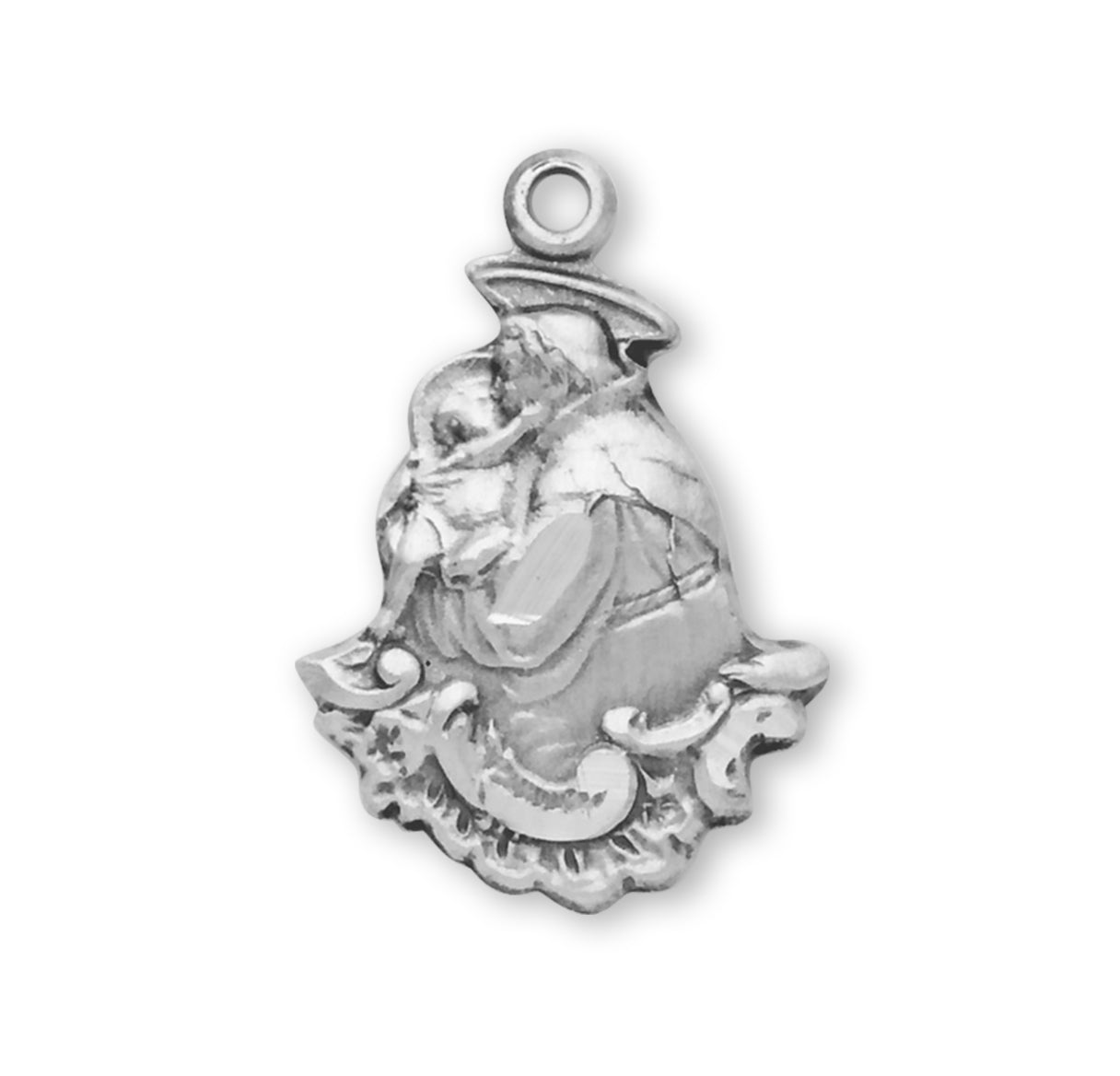 Saint Anthony Sterling Silver Medal Pendant with Chain | .925 Silver