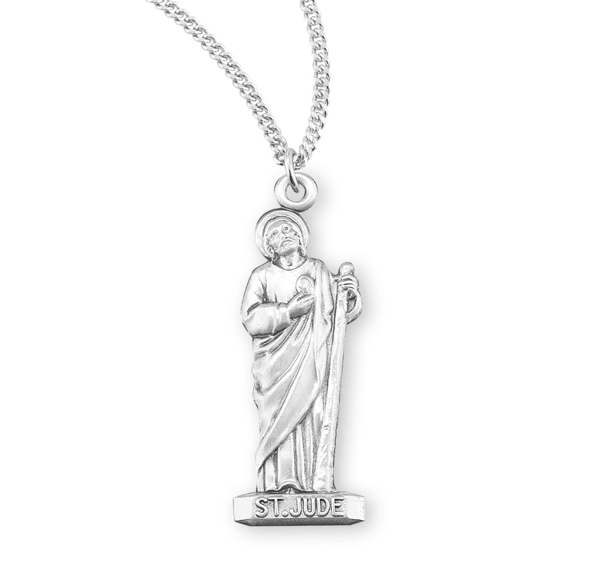 Saint Jude Sterling Silver Medal Pendant with Chain | .925 Silver
