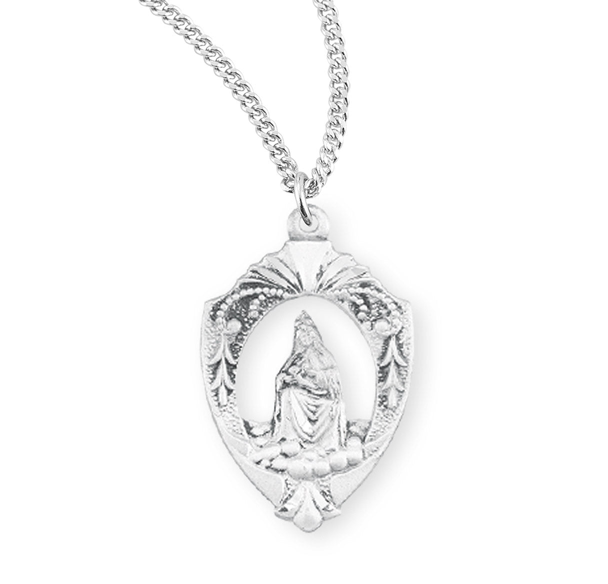 Our Lady of Laleche Spanish Version Sterling Silver Medal Pendant with Chain | .925 Silver