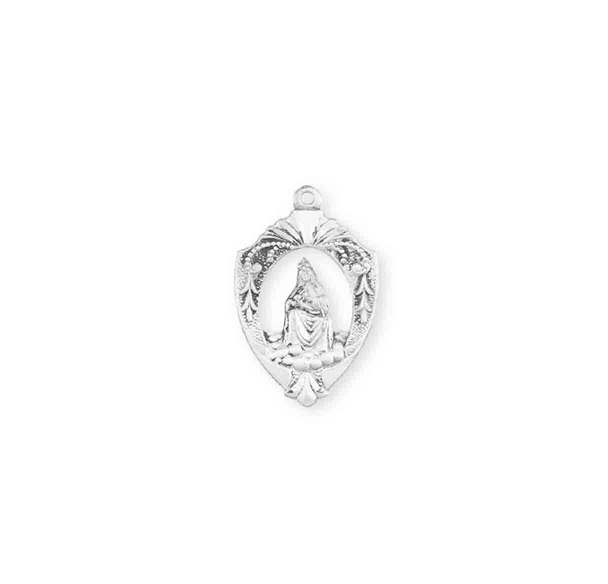 Our Lady of Laleche Spanish Version Sterling Silver Medal Pendant with Chain | .925 Silver