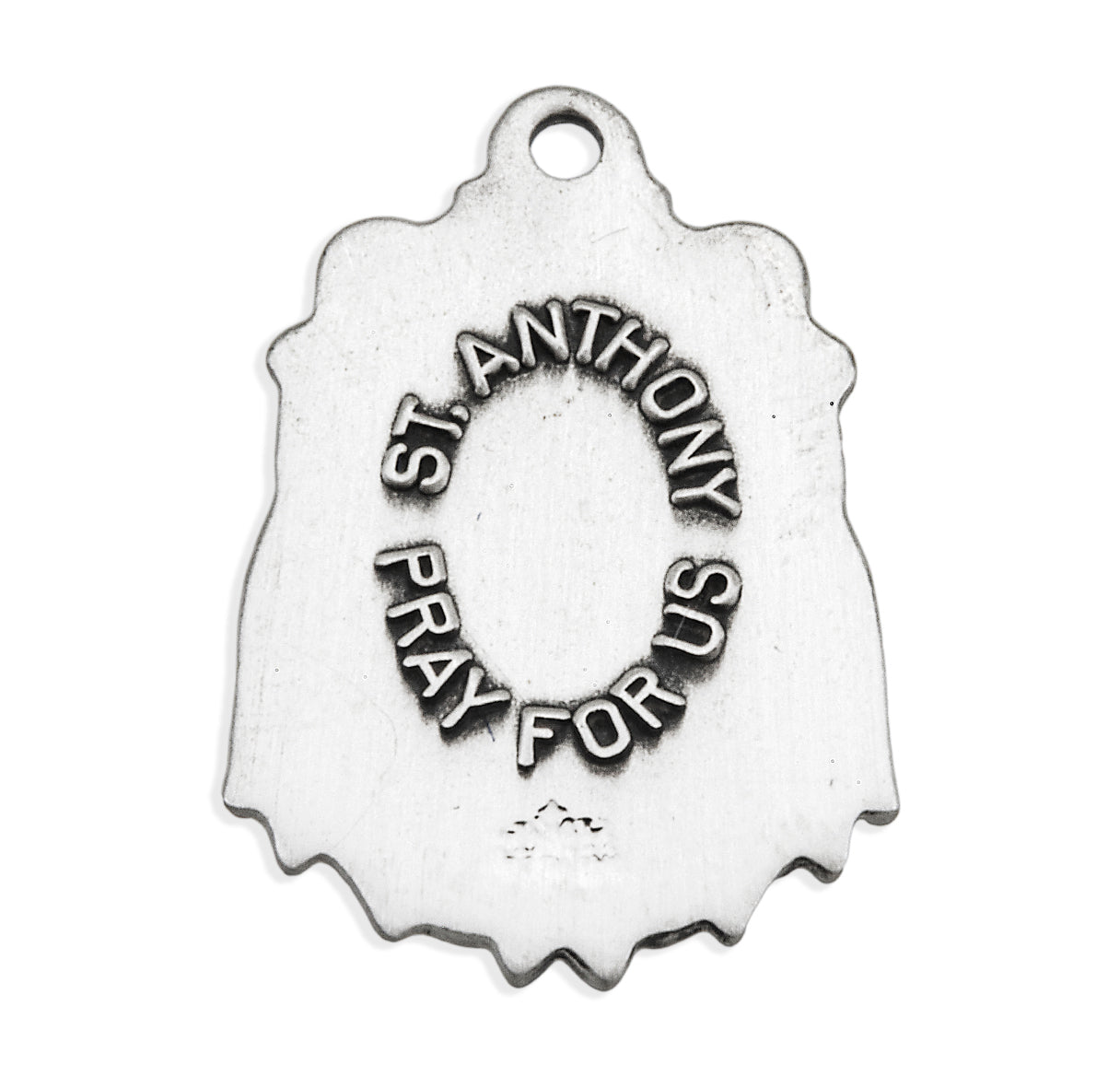 Saint Anthony Floral Bordered Sterling Silver Medal Pendant with Chain | .925 Silver