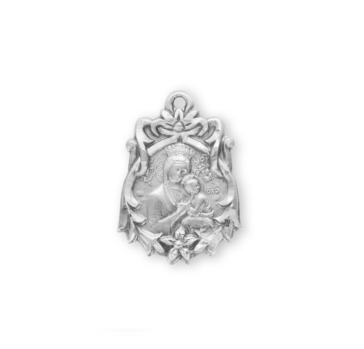 Our Lady of Perpetual Help Sterling Silver Medal Pendant with Chain | .925 Silver