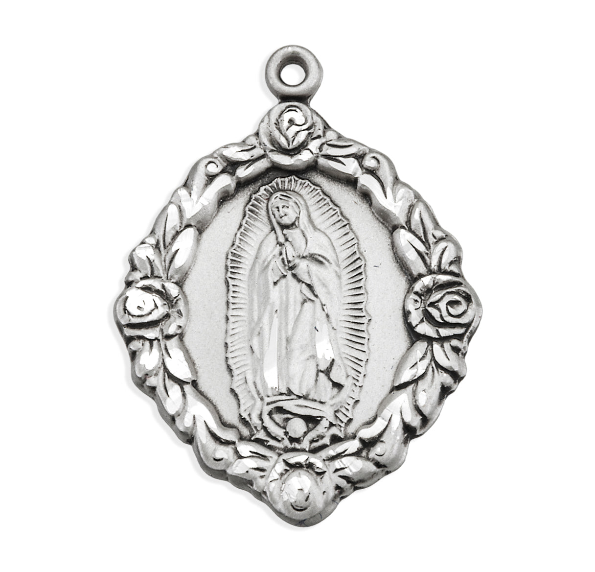 Our Lady of Guadalupe Sterling Silver Medal Pendant with Chain | .925 Silver