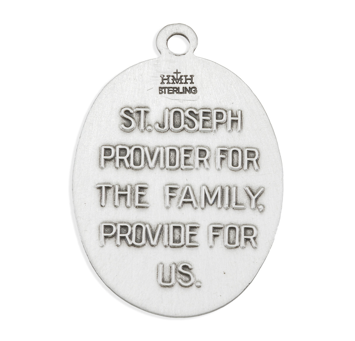 Sterling Silver St. Joseph Pendant with Scalloped Border | .925 Silver