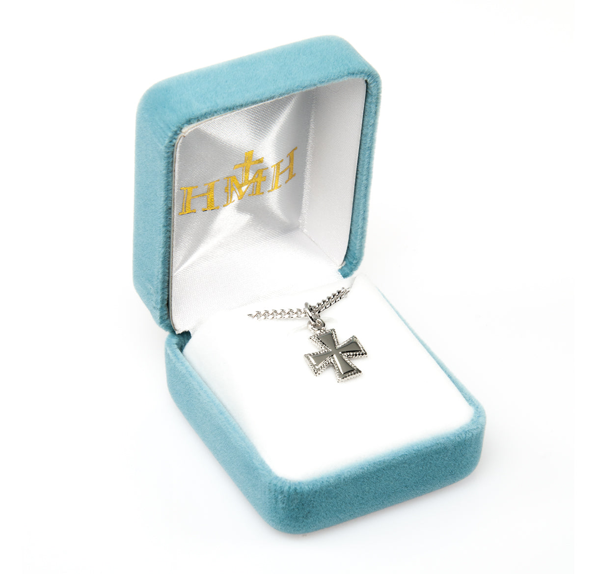 Sterling Silver Beaded Cross Necklace | .925 Silver