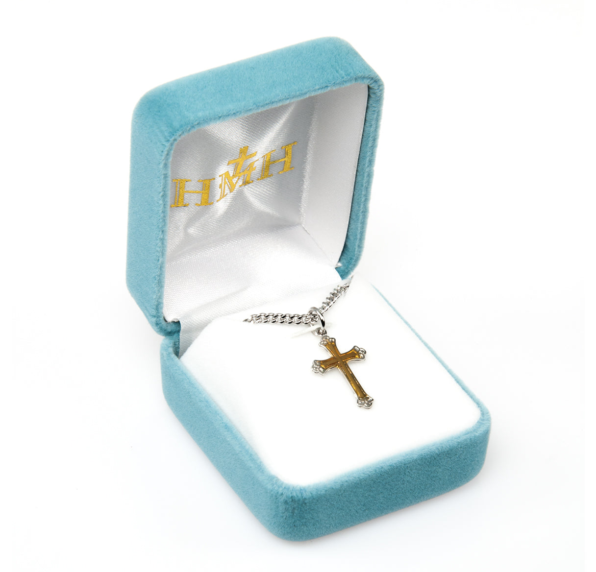 Two-Tone Sterling Silver Cross Necklace | .925 Silver