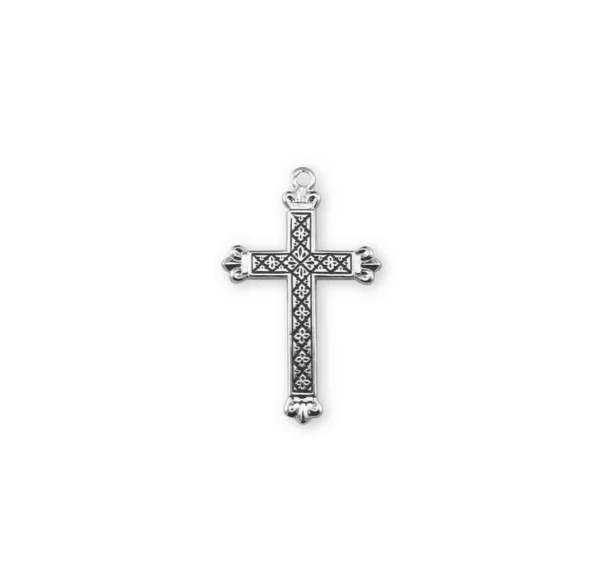 Sterling Silver Black Enameled Cross Necklace | .925 Silver