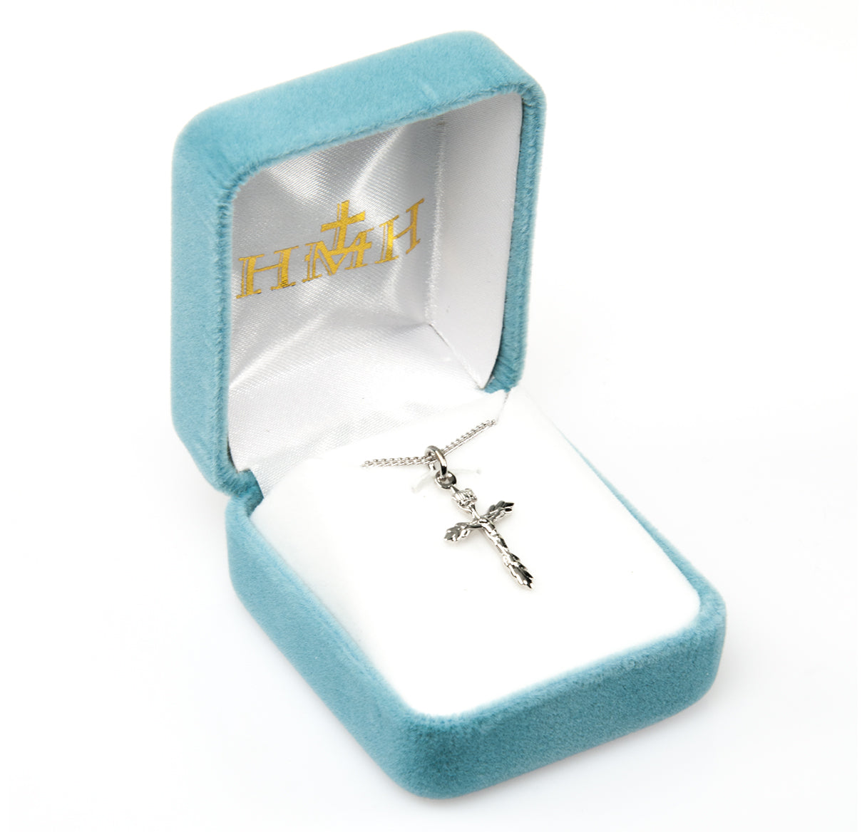 Sterling Silver Wheat Crucifix Necklace | .925 Silver