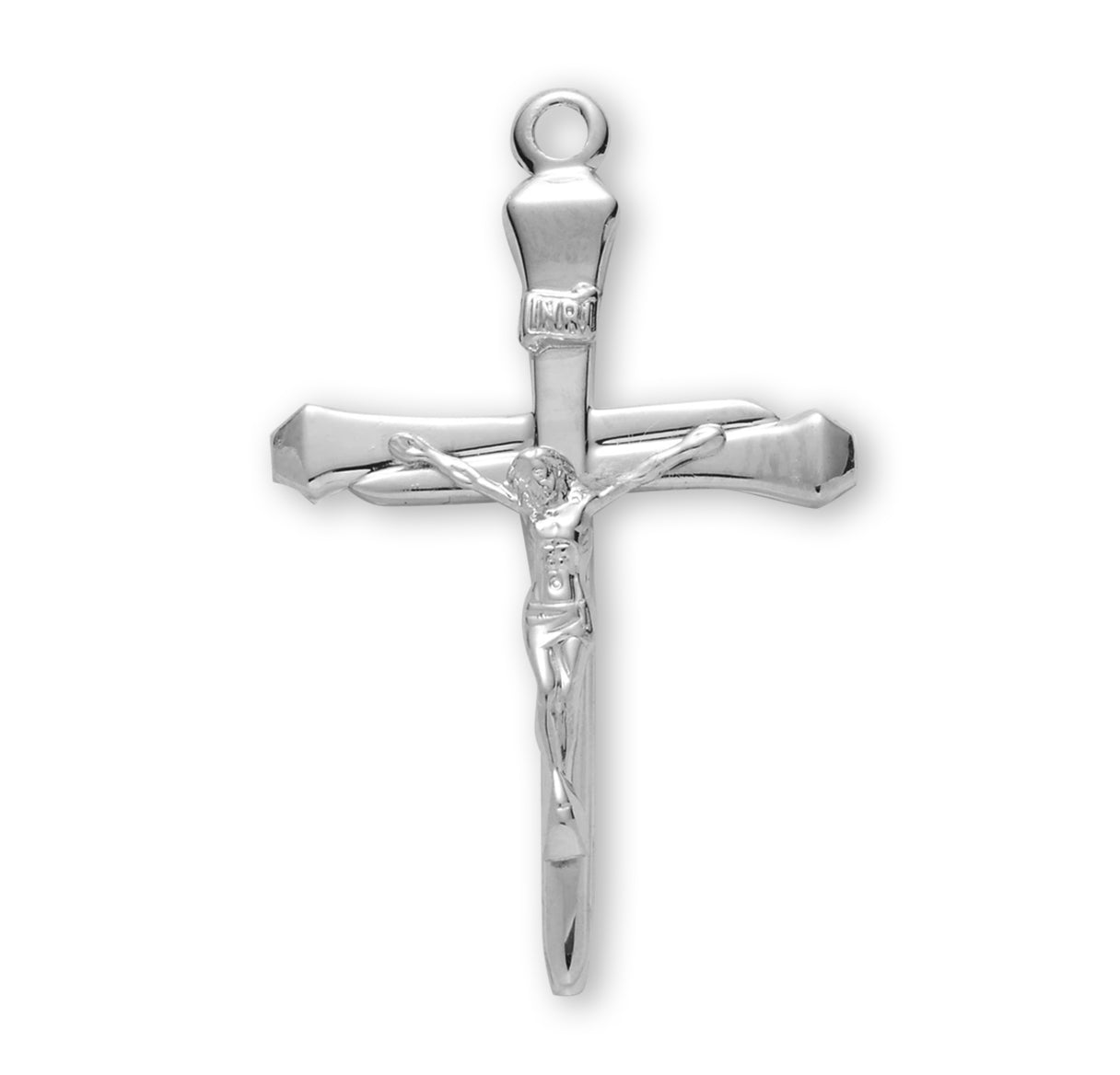 Gold Over Sterling Silver High Polished Crucifix Necklace | 16kt Gold Plated .925 Silver