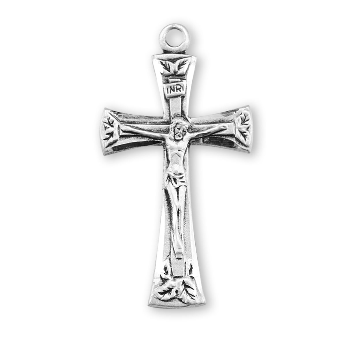 Flare Tipped Sterling Silver Crucifix Necklace | .925 Silver