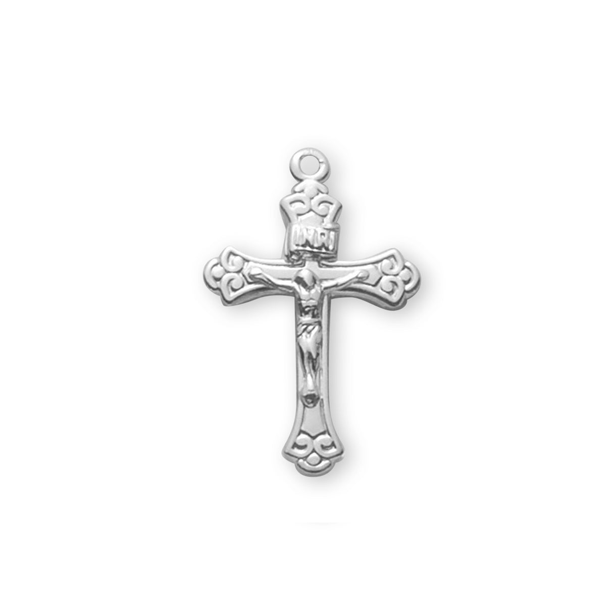 Tapered Sterling Silver Crucifix Necklace | .925 Silver