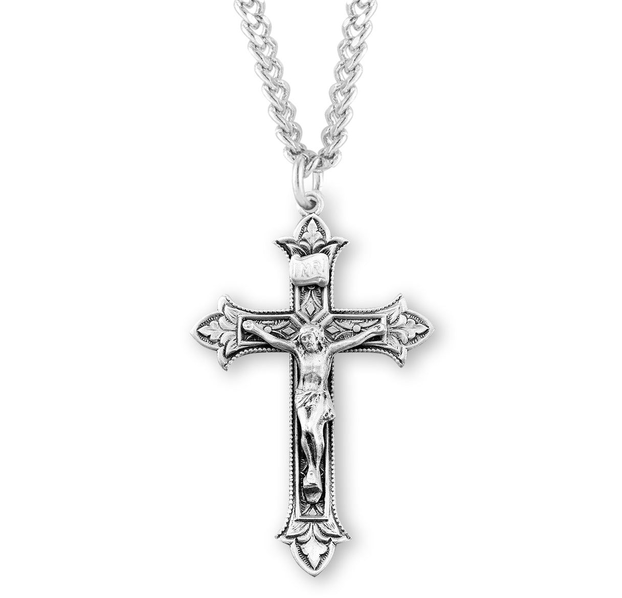 Sterling Silver Fleur De Lis Cross Necklace | .925 Silver