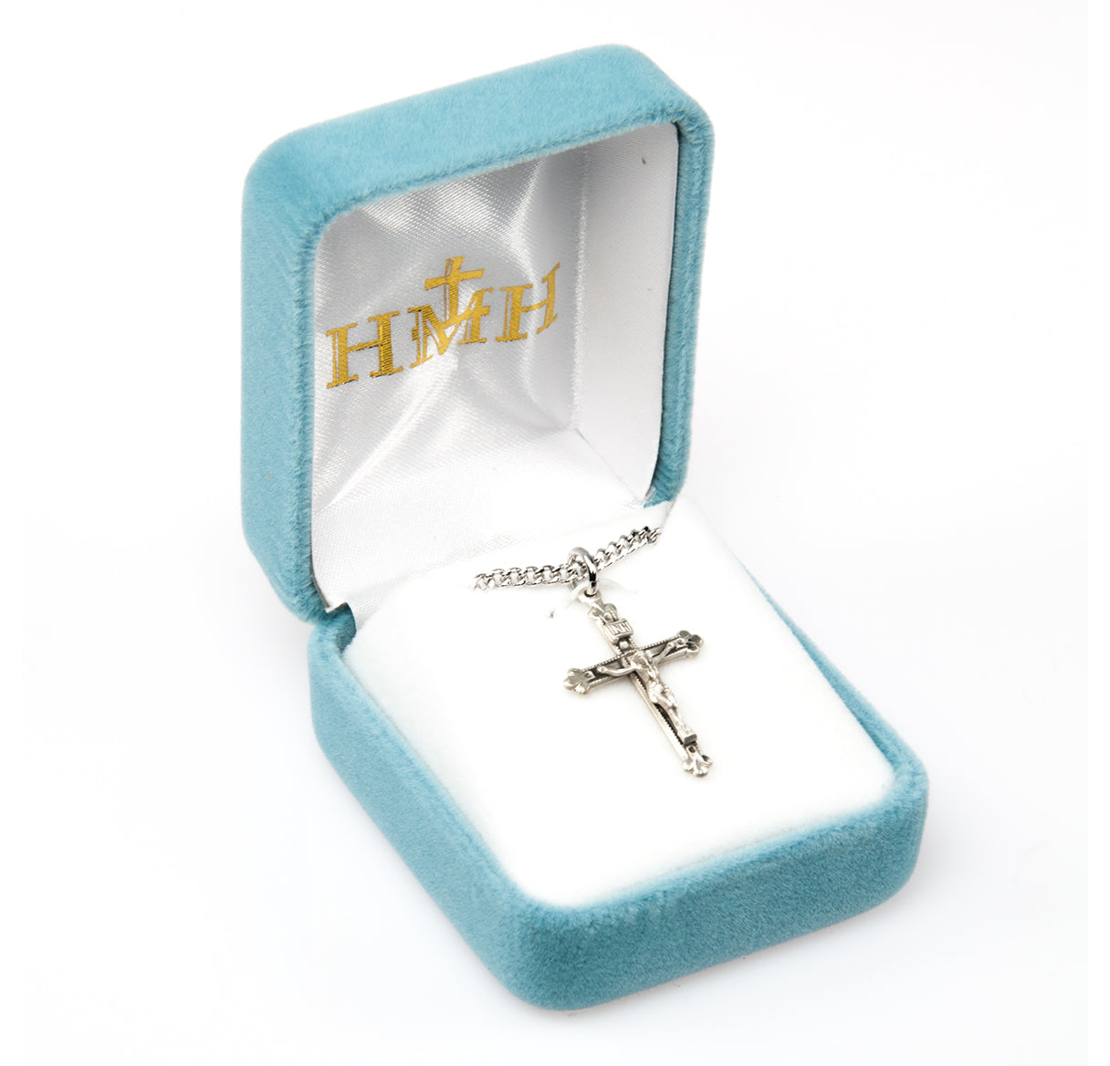 Budded Tip Sterling Silver Crucifix Necklace | .925 Silver