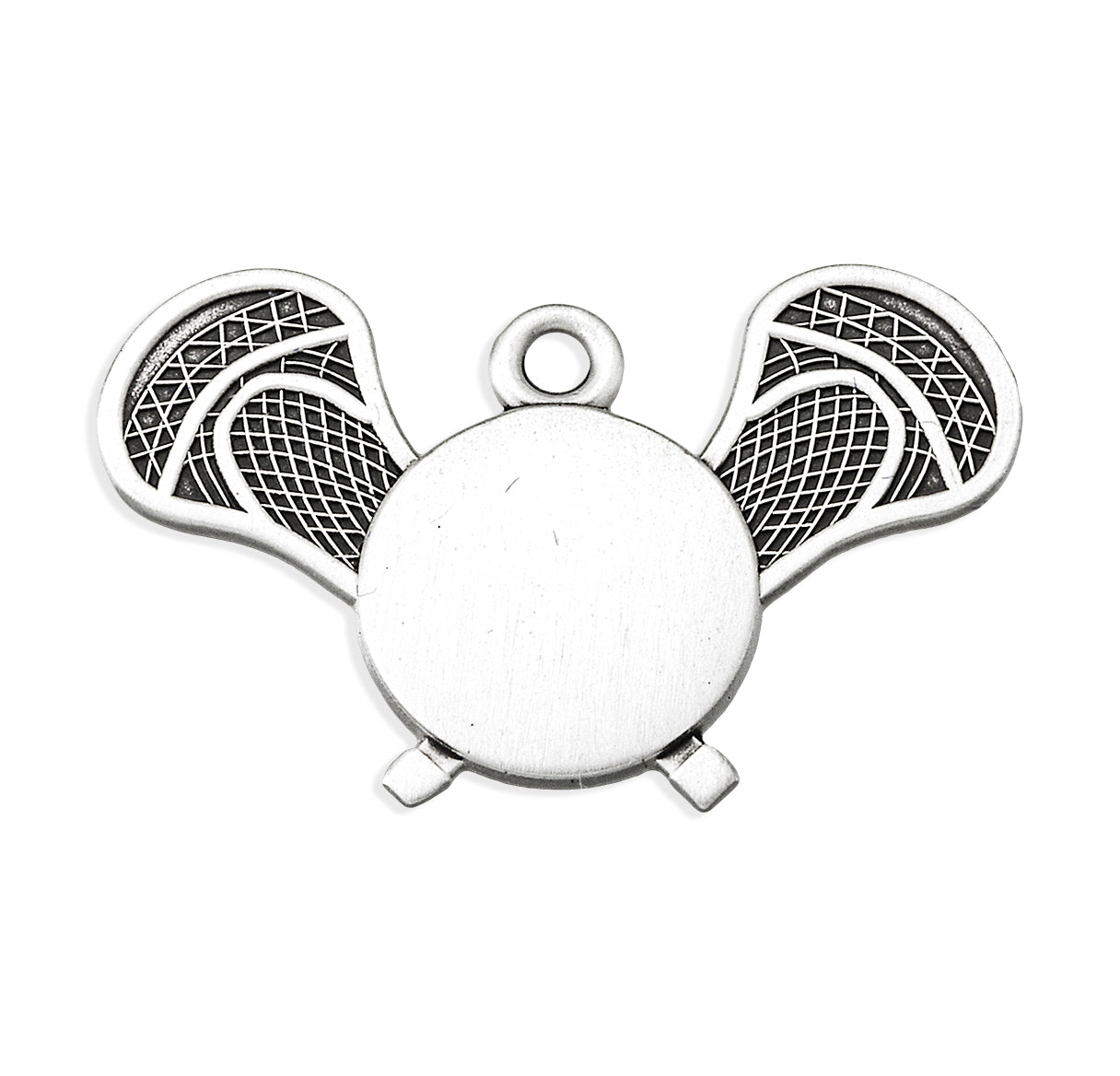 Saint Christopher Sterling Silver Lacrosse Athlete Medal Pendant with Chain | .925 Silver