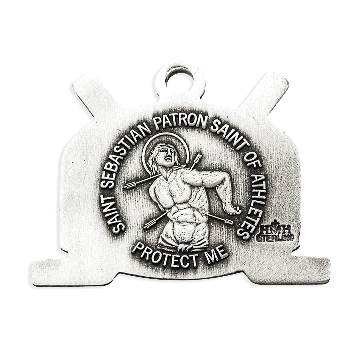 Saint Sebastian Sterling Silver Hockey Athlete Medal Pendant with Chain | .925 Silver