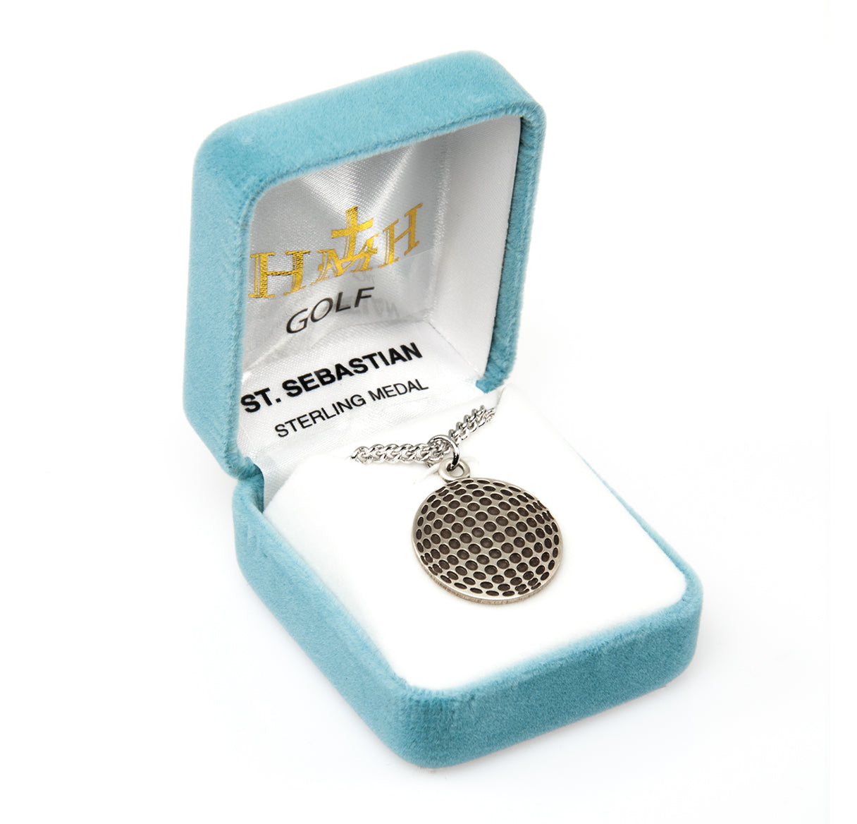 Saint Sebastian Sterling Silver Golf Athlete Medal Pendant with Chain | .925 Silver