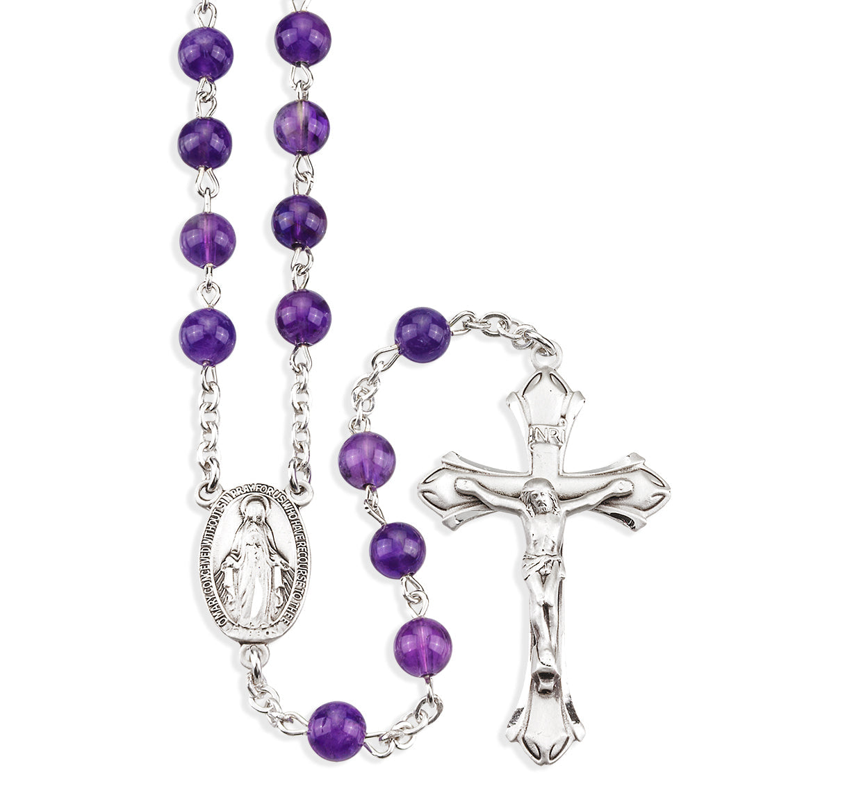 Genuine Amethyst Sterling Rosary | .925 Silver