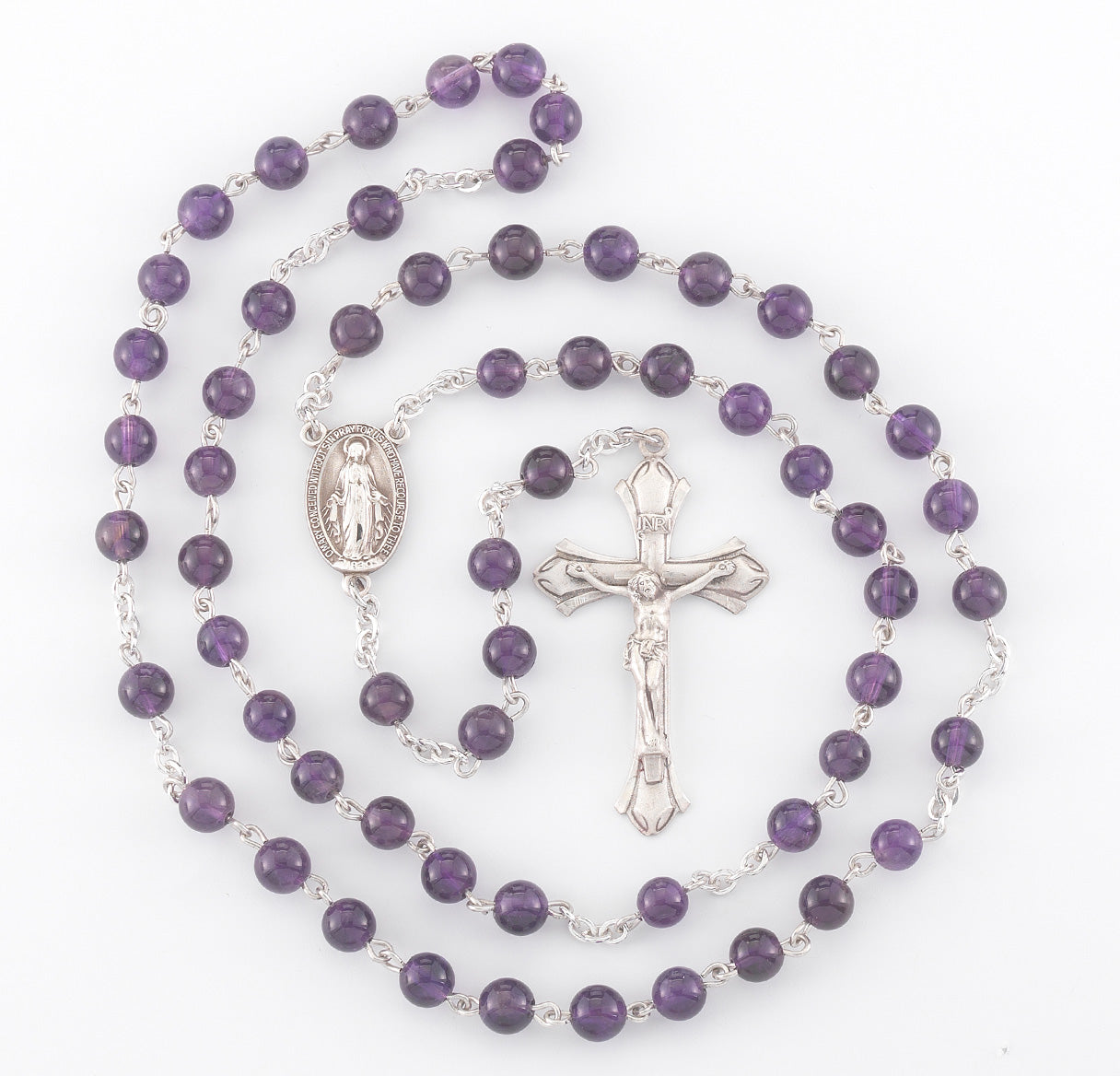 Genuine Amethyst Sterling Rosary | .925 Silver