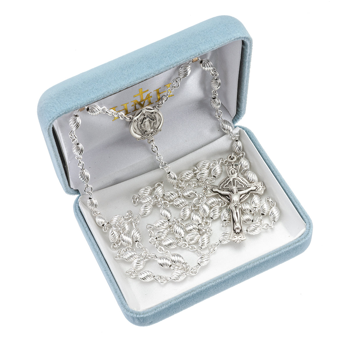 6mm Spiral Corrugated Sterling Rosary | .925 Silver