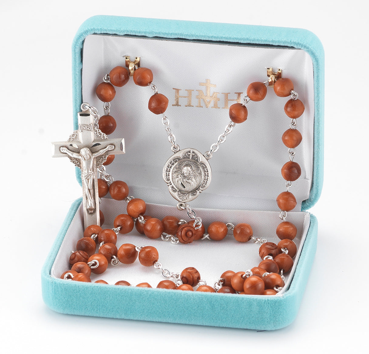 7mm Genuine Brown Round Cocoa Bead Sterling Silver Rosary | .925 Silver