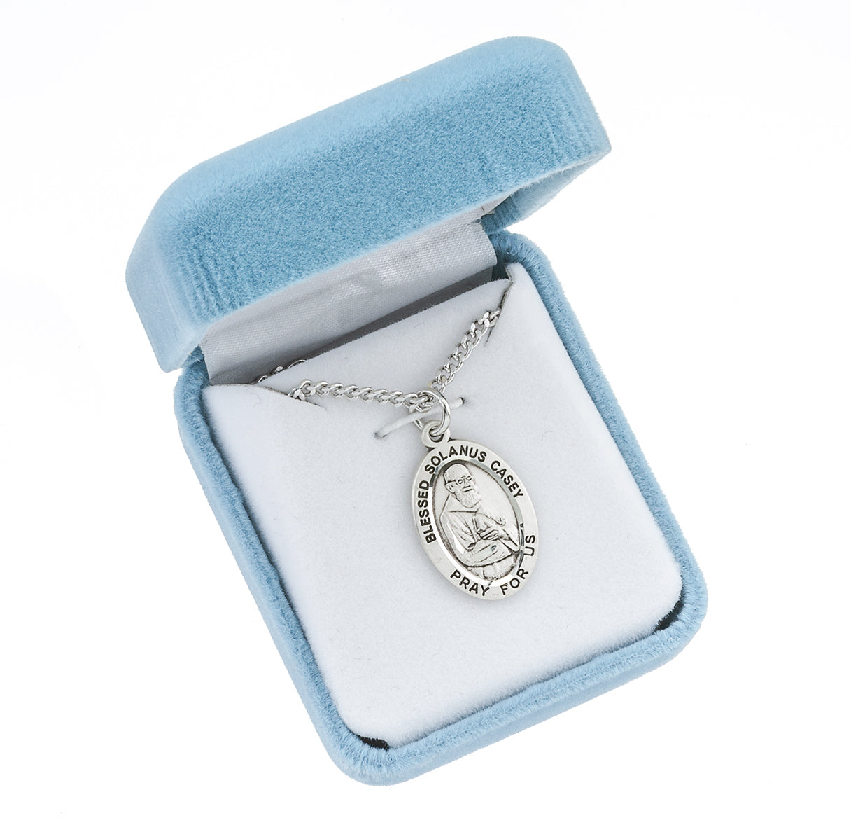 Blessed Solanus Casey Oval Sterling Silver Medal Pendant with Chain | .925 Silver
