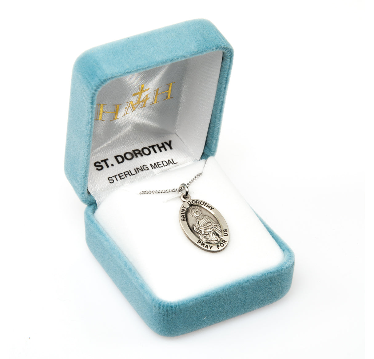 Patron Saint Dorothy Oval Sterling Silver Medal Pendant with Chain | .925 Silver