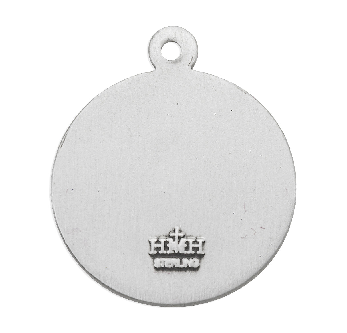 Patron Saint Joan of Arc Round Sterling Silver Medal Pendant with Chain | .925 Silver