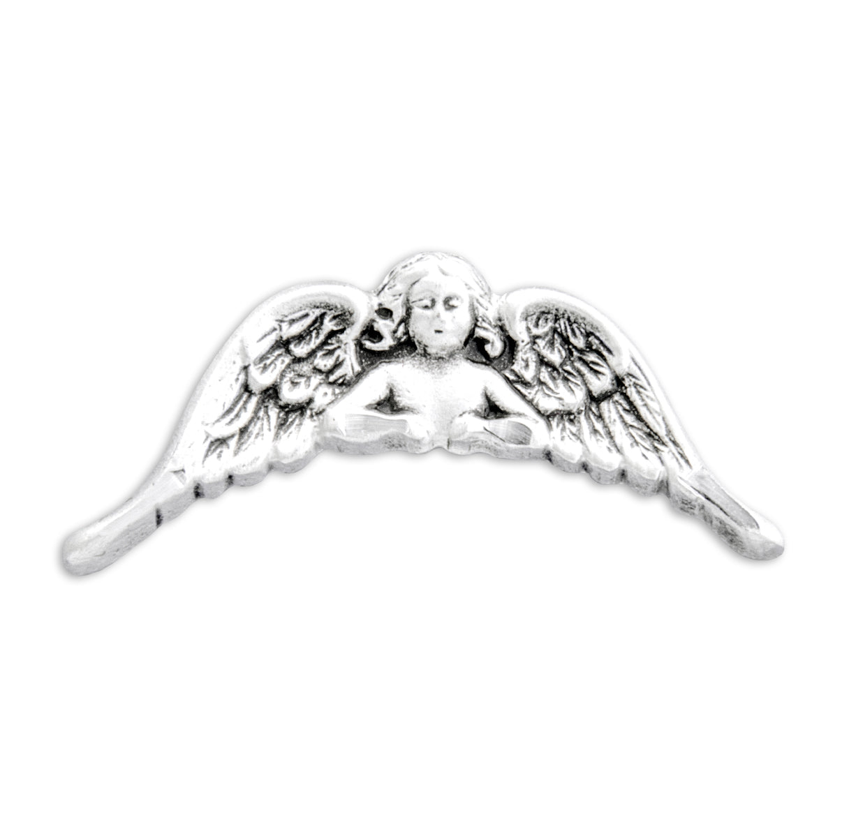 Sterling Silver Angel with Wings Lapel Pin Necklace | .925 Silver