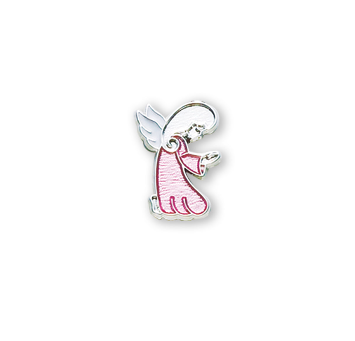 Sterling Silver Baby Guardian Angel on a Bar Pin Necklace | .925 Silver