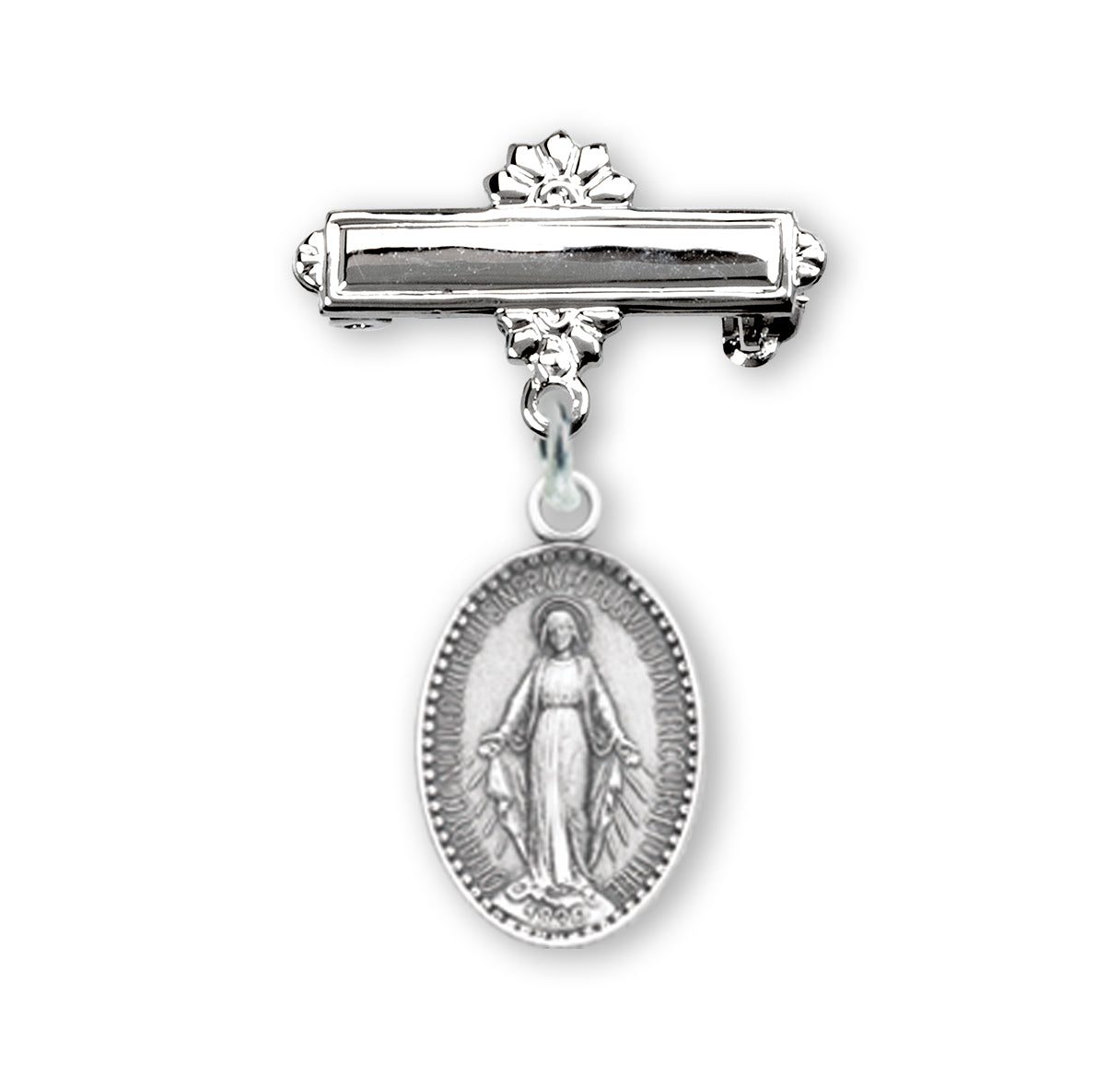 Sterling Silver Baby Miraculous Pin Necklace | .925 Silver