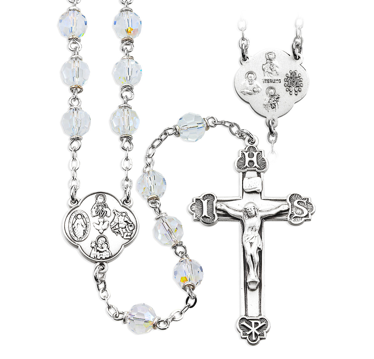 6mm Tin Cut Clear Czech Crystal Beads | Catholic Rosary Beads