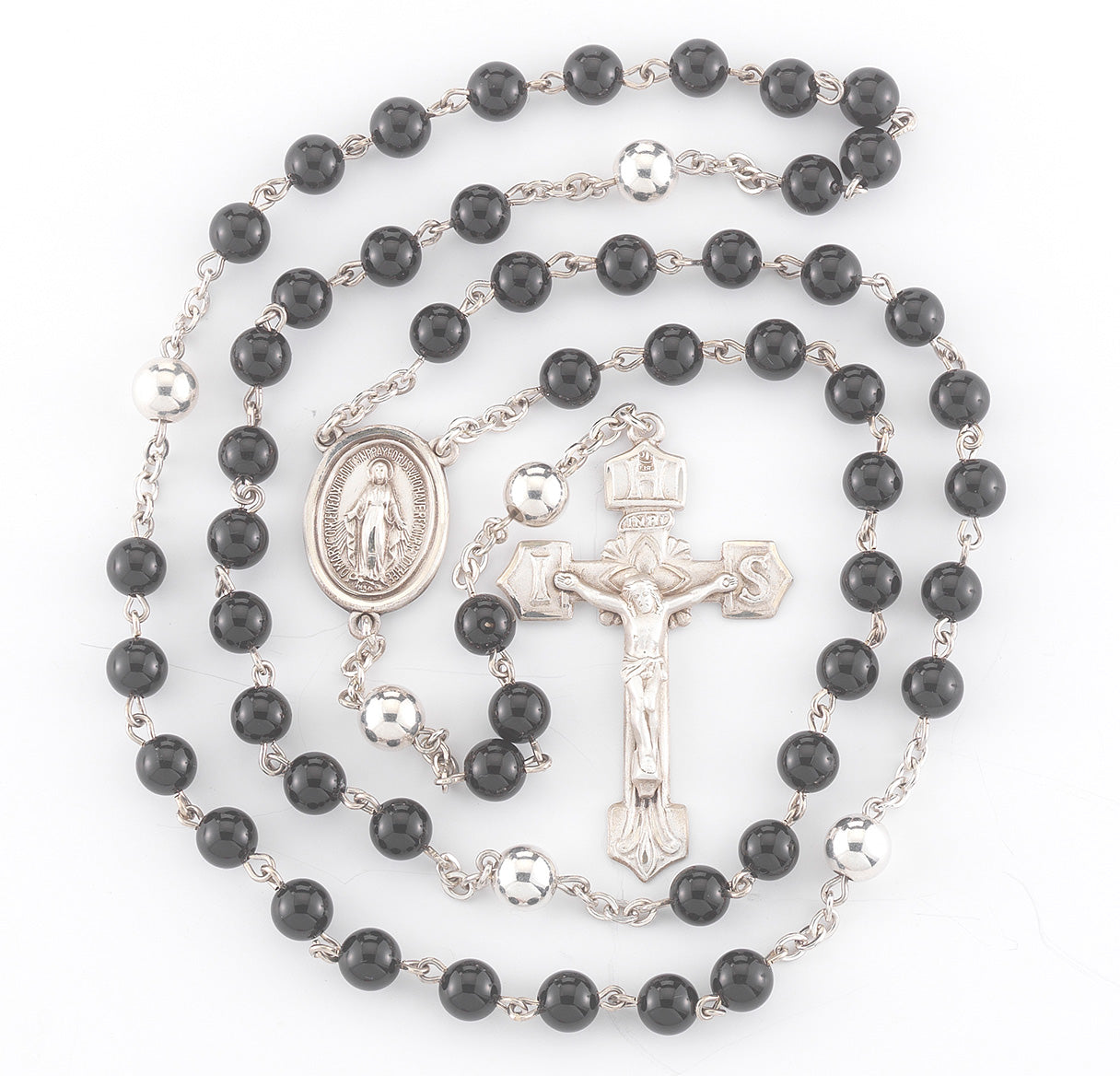 6mm Round Genuine Onyx Beads | Catholic Rosary Beads