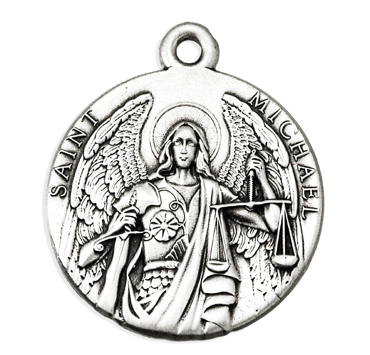 Saint Michael the Archangel Round Sterling Silver Medal