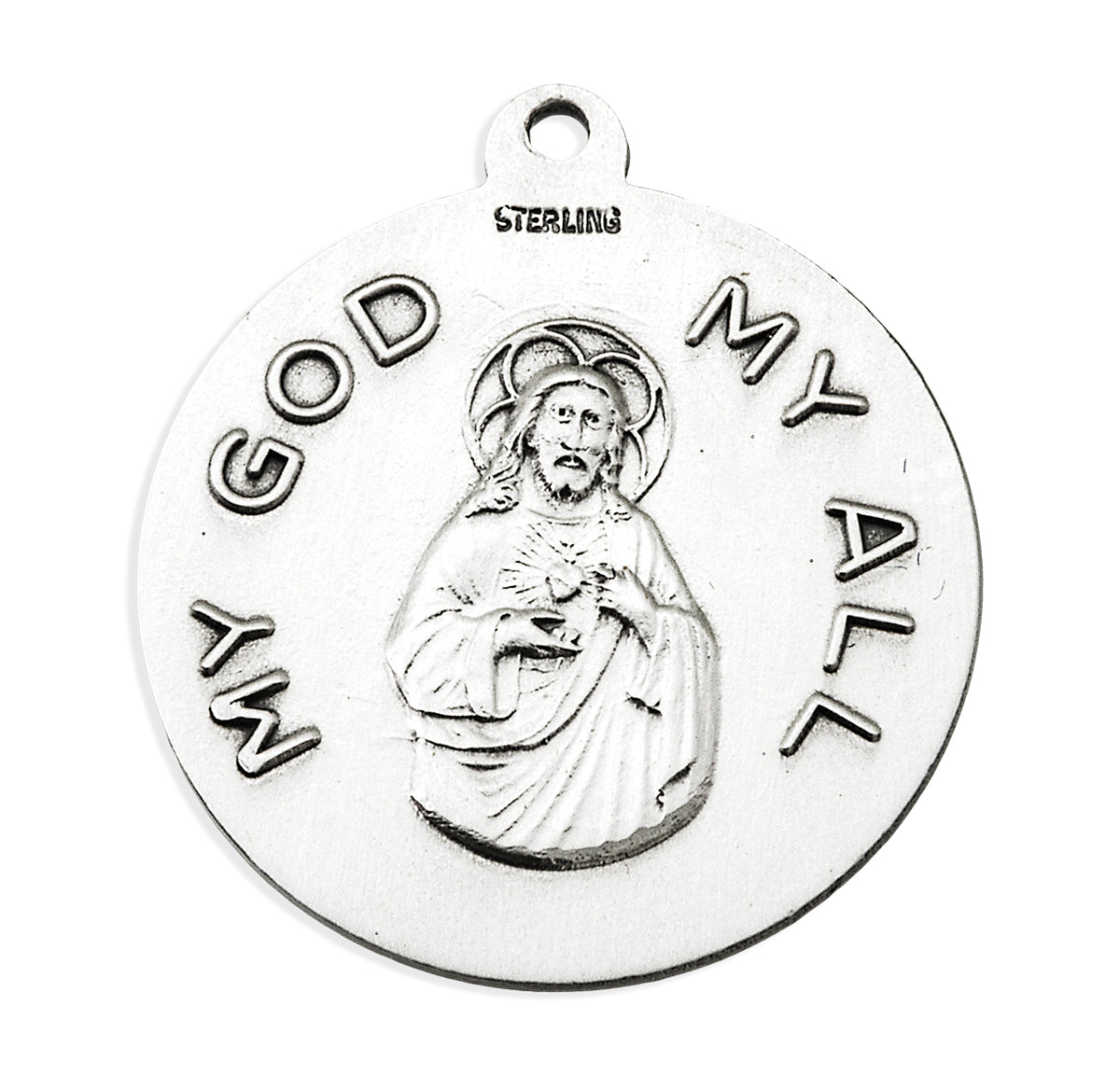 Sterling Silver Saint Francis of Assisi Medal Round