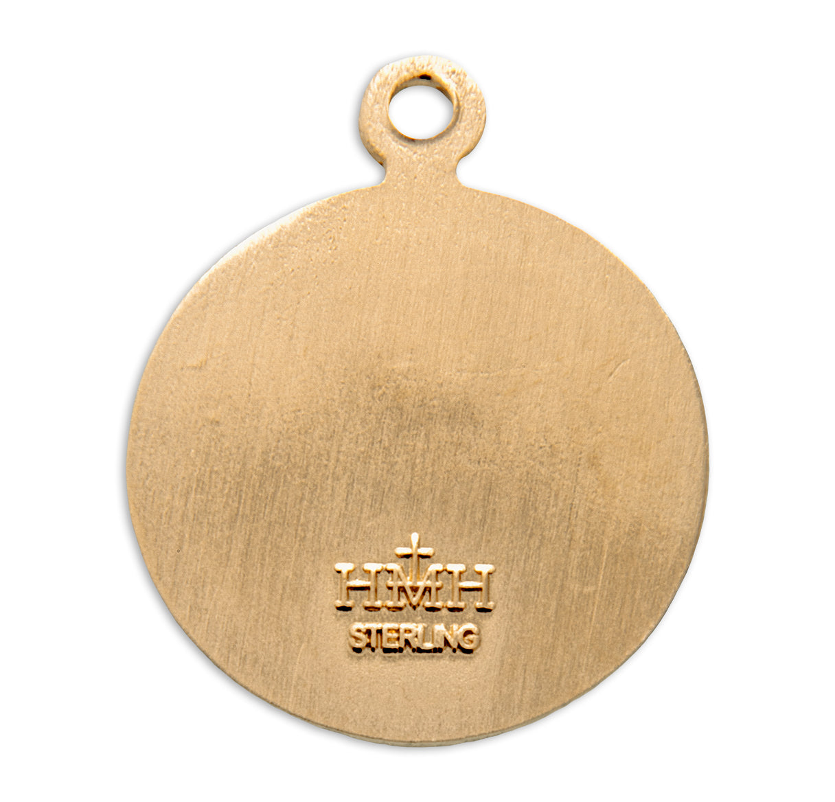 Gold Over Sterling Silver Round Shape Holy Baptism Medal