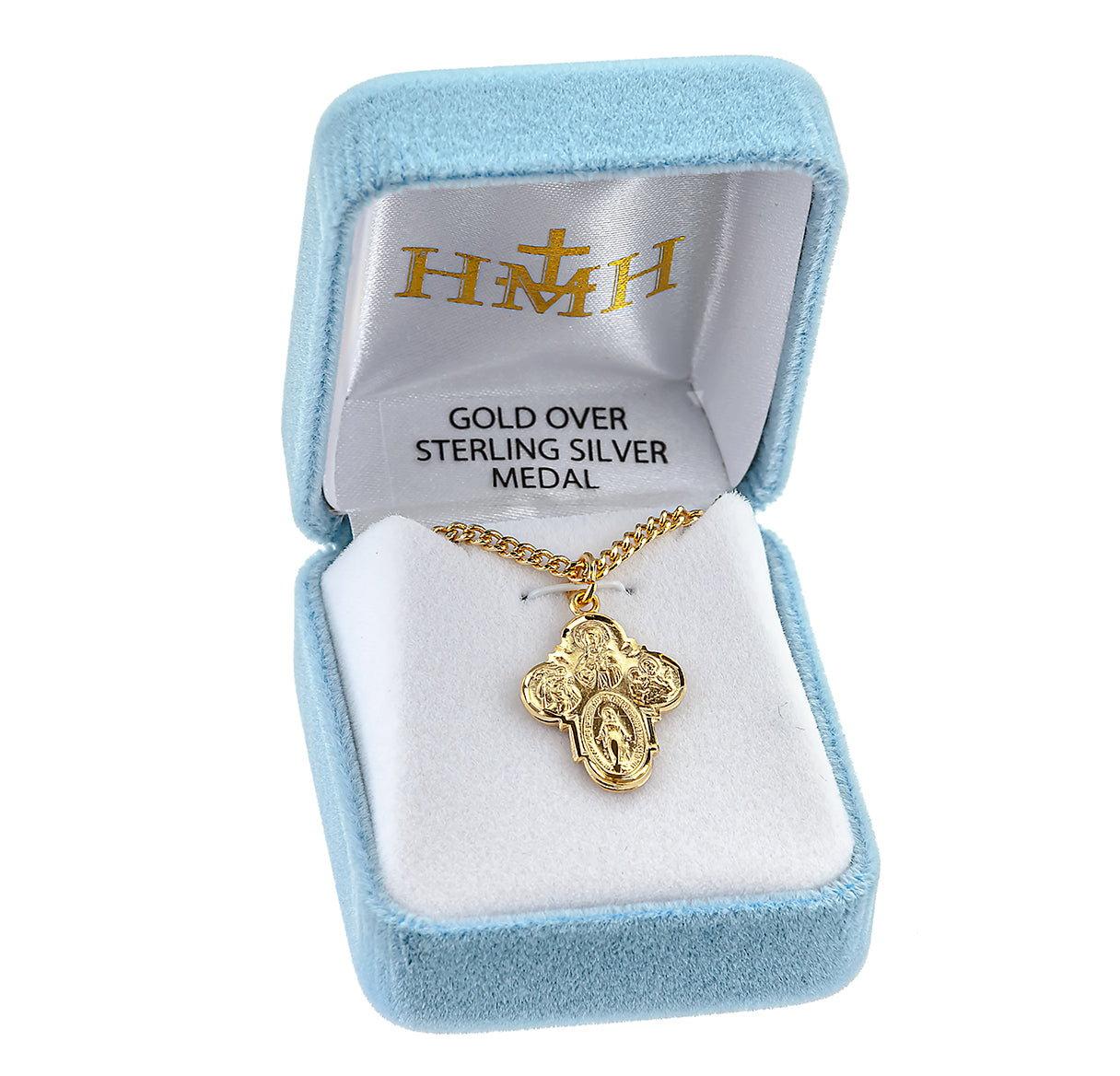 Gold Over Sterling Silver Four-Way Medal