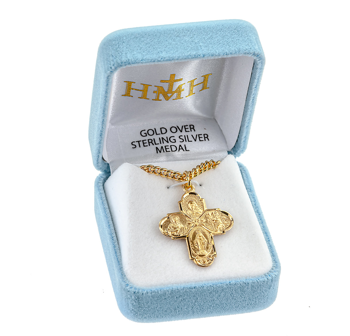 Gold Over Sterling Silver Four-Way Medal