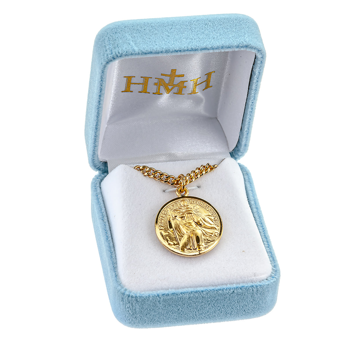 Saint Christopher Double Sided Gold Over Sterling Silver Medal