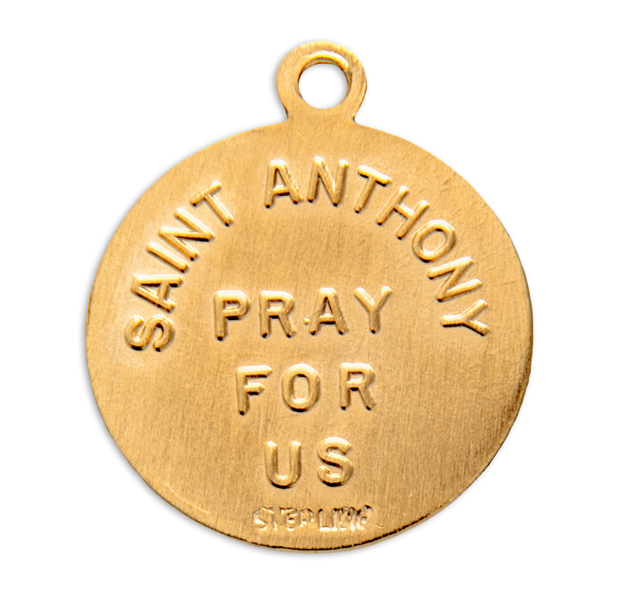 Saint Anthony Round Gold Over Sterling Silver Medal