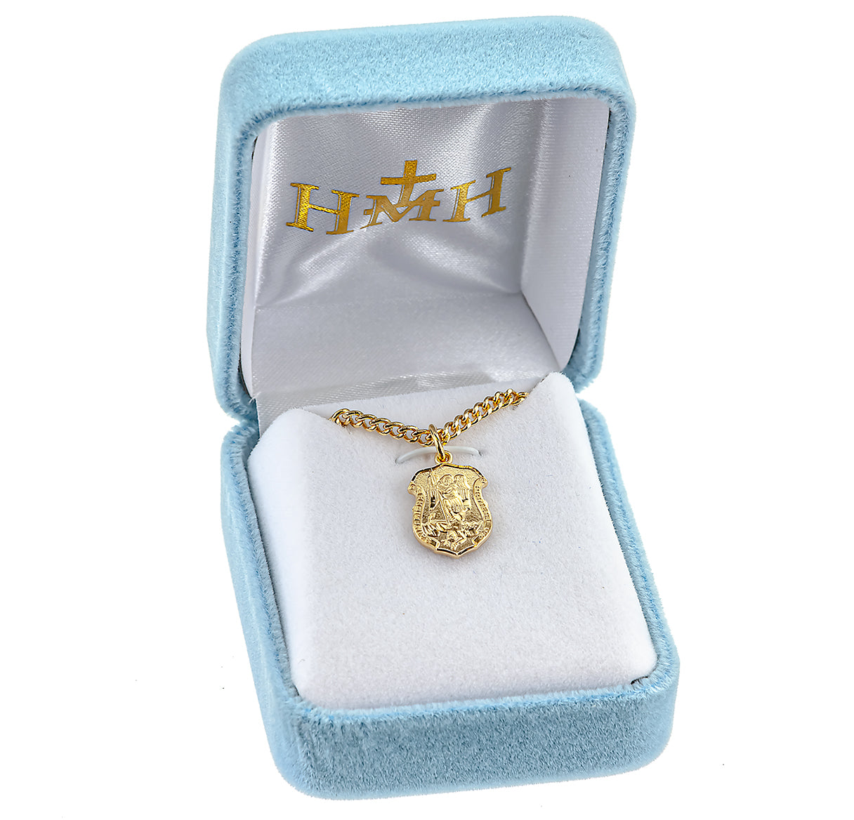 Saint Michael Gold Over Sterling Silver Badge Medal
