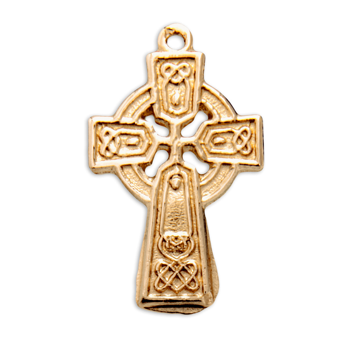 Gold Over Sterling Silver Irish Celtic Cross Pendant | 16kt Gold Plated .925 Silver