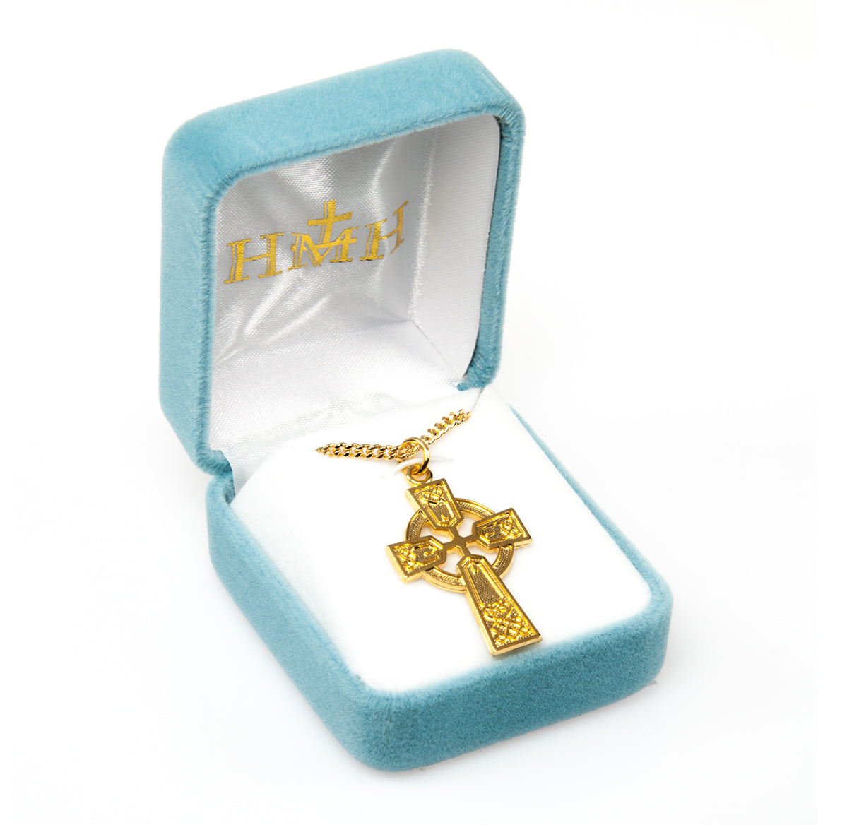 Gold Over Sterling Silver Irish Celtic Cross Pendant | 16kt Gold Plated .925 Silver